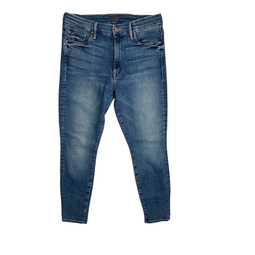 MOTHER‎ High Waisted Looker Ankle Jeans Hop On Hop Off Wash Denim Size 29